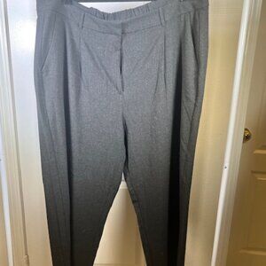 Extra High-Waisted Taylor Wide-Leg Trouser Suit Pants in dark grey